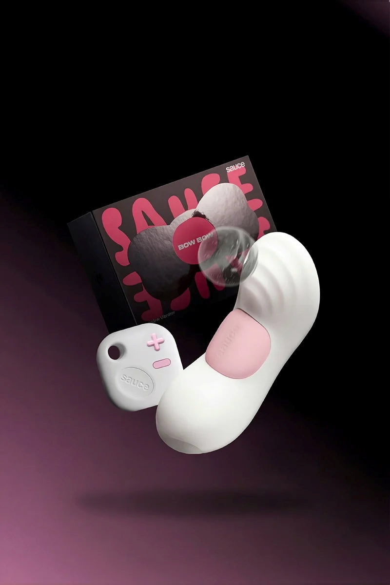 Bow Bow pressure-sensing wearable vibrator in pink